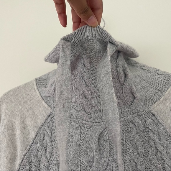 Lou & Grey Cableknit Grey Mockneck Turtleneck Sweater Size M - Picture 9 of 10